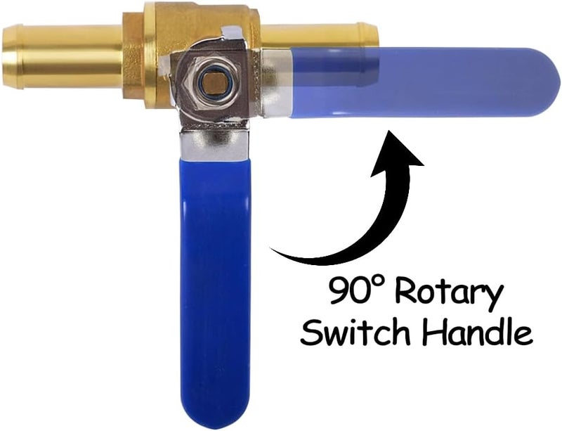 Uenede Brass 1 Inch Heater Control Valve, Car Heater Air Conditioning Ball Valve with 90 Degrees Operation Handle, 1" Hose Barb Automotive Heater Water Valve Fittings - Image 3